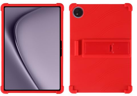 Silikonhülle für Huawei MatePad Pro 13,3 Zoll PCE-W30 2024 Tablet – kinderfreundlich, stoßfest, Silikon, weich, stoßfest, Schutzhülle mit PC-verstellbarem Ständer, Rot