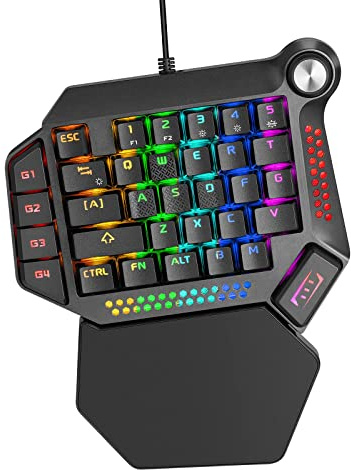 KGAIXN Tastiera e Mouse Gaming, Tastiera USB Imitazione Meccanica con Retroilluminazione RGB, Set Gamer per PC con Tasti Colorati