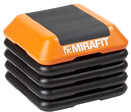 Mirafit Deluxe 40cm Adjustable Gym Stepper Board - Black/Orange Exercise Step Platform