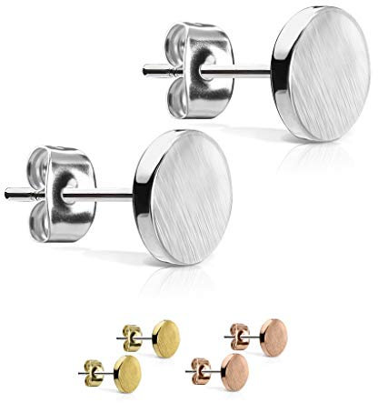 Edelstahl Ohrstecker - Kreise - Matt [03.] - rosegold