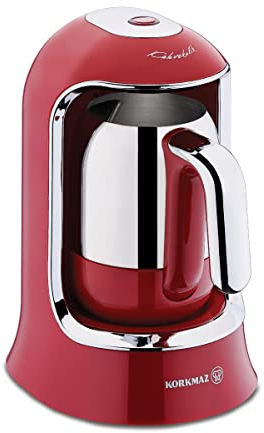Korkmaz Rosegoud A86003 Kaffeekocher, Edelstahl, 400 W, für 4 Tassen, Rot