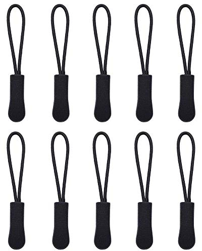 Reißverschlußanhänger,50 Pack Reißverschluss Verlängerung Zip Puller Reißverschlussverlängerung für Rucksack Schulranzen Kleidung Sportswear Nylon Schwarz
