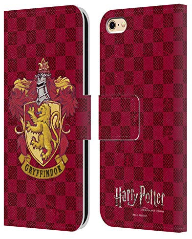 Head Case Designs Officially Licensed Harry Potter Gryffindor Crest 2 Sorcerer's Stone I Leather Wallet Case Compatible With Apple iPhone 6 / iPhone 6s
