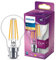 Philips LED Classic B22 Lampe, 100 W, Tropfenform, A60, klar, warmweiß