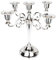 WingFly Chandelier Bougeoir à 5 Bras en Métal Style d'Européen Chandelier de Mariage Candélabre pour Noël Cadeau d'anniversaire Décor à La Maison (Argent)
