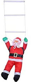 Babbo Natale Impermeabile con Scala 60 cm da Esterno per allestimenti, vetrine, villaggi Natalizi, balconi o Regalo per Chi ami