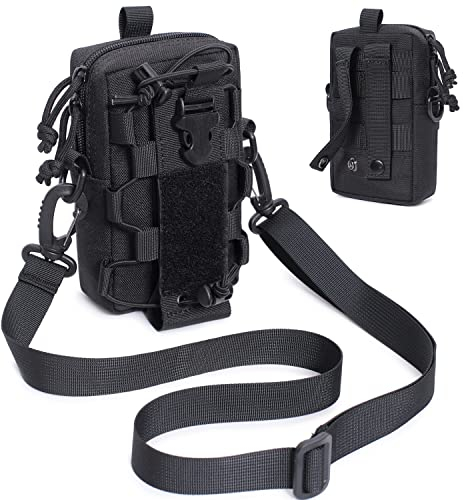 MEQI Taktische EDC Gürteltasche Molle Tasche, Organizer Hüfttaschen für Wandern Handy Wasserflasche Reisen mit Schultergurt