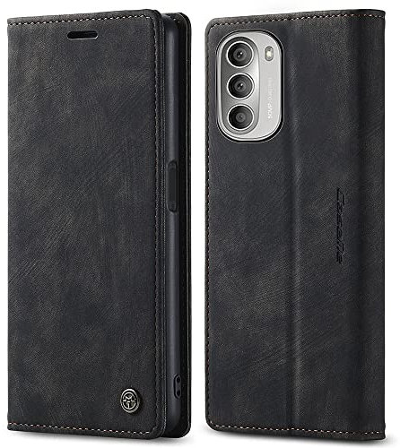 PaceBid Case Compatible with Motorola Moto G51 5G, Premium Vintage Leather Case, [Kickstand] [Magnetic Closure] Wallet Case Flip Cover for Motorola Moto G51 5G Negro