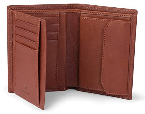 DONBOLSO Geldbörse Wien I Großes Portemonnaie aus Leder für Herren I Geldbeutel und RFID Schutz I Geldbörse mit Münzfach I Leder Geldbeutel Männer I Portmonee für Männer I Nappa Braun
