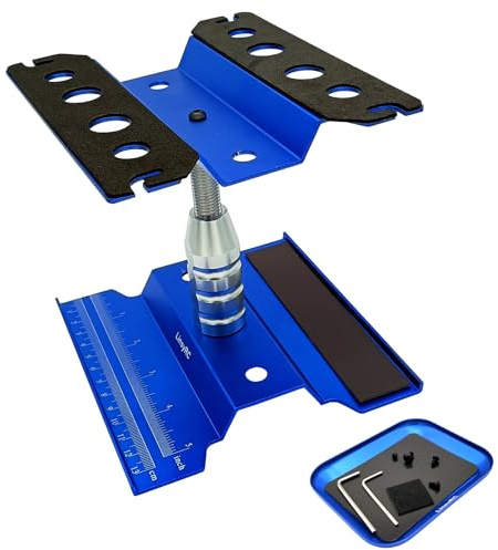 LinsyRC Aluminum Alloy RC Car Work Stand Repair Workstation 360 Degree Rotation Lift with Screw Tray for 1/8 1/10 Scale RC Car Truck Buggy