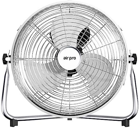 Air Pro 14 Floor Fan - Powerful Air Cooling & Circulating Fan with 3 Speed Setting & Adjustable Tilt - Indoor Home, Office, Gym Fan Quiet Portable Electric Fan with Metal Blade & Body 1.6m Long Cable