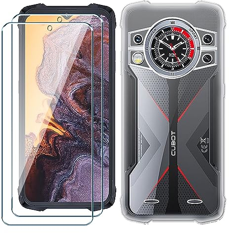 Xiangyun Handyhülle für Cubot Kingkong 9 Hülle + 2 X Panzerglas Gehärtetem Glas Filmschutz Protection Schutzfolien, Transparent Silikon Soft Crystal Kratzfest TPU Cover Case(6.58 Clear)