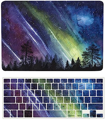 Laptop Cover Case Compatible with MacBook Pro 13 inch Model A1502 A1425 with Retina Display Released in 2015 2014 2013 2012, 3D Painted Protective Hard Shell Case & Keyboard Cover, Aurora