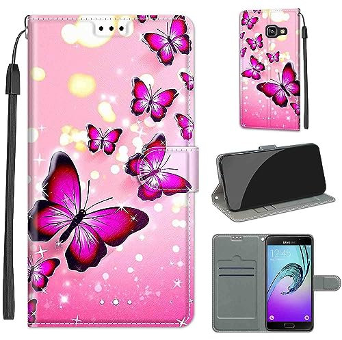 Hülle für Samsung Galaxy A5 (2016) Handyhülle, [Kartenfach] [Magnetverschluss] Premium Kunstleder Flip Stoßfeste Handyhülle Klapphülle kompatibel für Samsung Galaxy A5 (2016)