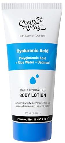 Chemist at Play Hydrating Body Lotion with Rice Water & Hyaluronic Acid for Deep Moisturization | All Skin Type | Hydrate Dry and Flaky Skin | Vegan & Cruelty-Free | 200 ml
