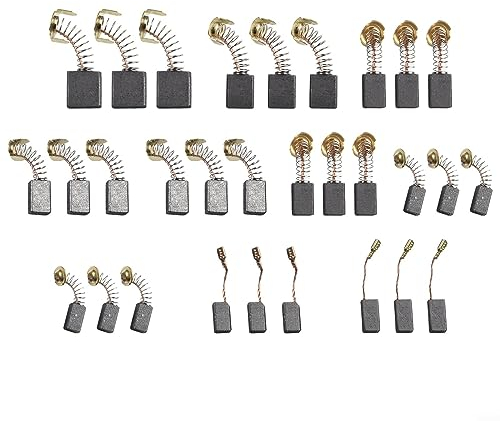30 escobillas de carbón para motor, 10 tamaños de herramientas eléctricas, taladro manual, soplador, mezclador, herramienta eléctrica, pieza de reparación de repuesto