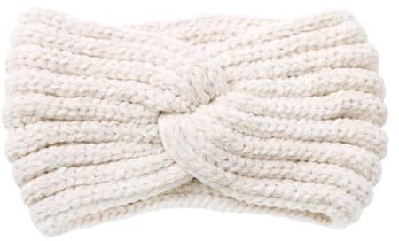 axy Damen Strick Haarband mit Twist Knoten Winter Stirnband, Headband gestrickt Haarbänder HBW3 (Weiss)