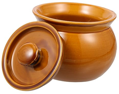 KICHOUSE Crock Mini Clay Pots Ceramic Casserole with Lid Kitchen Stew Pot Hot Pot Casserole Stew Kettle Clay Pots for Cooking Petit Pot Flatware Big Pot Slow Soup Bowl Ceramic Bowl Ceramics