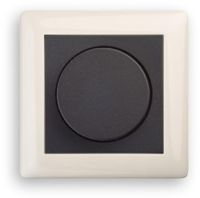 Universal LED Drehdimmer 3-100W mit Drehregler und Druckknopf anthrazit System Gira (S55 cremeweiß)
