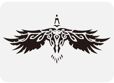 FINGERINSPIRE Odin Raben Malschablone Große Schablone 21x29.7 cm Wikinger Raben Zeichenvorlage Wiederverwendbar Rabenmuster Wikinger Themen Malschablone Zum Malen An Wand Holzmöbeln DIY Dekoration