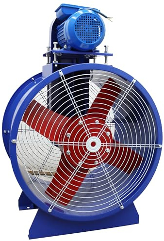 TECHTONGDA Axial Blower Exhaust Fan 24 Inches Diameter Outdoor Industrial Fume Ventilator with External Motor Cylinder Tube Flow Fan for Spray Booth Paint 8157CFM 219Pa 220V