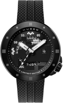Nubeo Cassini - Orologio da uomo automatico Space Invaders, edizione limitata, 50 mm, con cinturino in silicone NB-6103