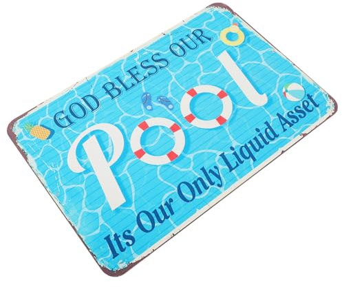 HANABASS Plaque Métallique De Règles De Piscine Décoration Amusante Pour Signalétique De Sécurité Et Accueil Au Bord Piscine