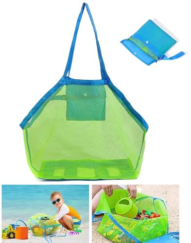 Bolsa De Juguetes Playa De Malla, Bolsa Plegable De Malla De Playa Para Niños, Bolsa De Malla Bolsa De Juguetes, Juguetes De Bolsa De Almacenamiento Para Al Aire Libre Natación Piscina Viajes.