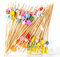 VYIBPDY 100 Stück Cocktailspieße, Cocktail Deko, Holzspieße, Spieß Zahnstocher Aus Holz, Bambus Cocktailspieße Zahnstocher mit Niedlicher Deko für Party Geschenk Fasching Geburtstag Party