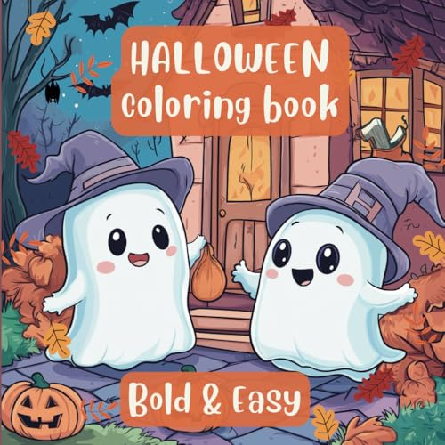 Halloween Coloring Book, Bold & Easy: Fun and Simple Images for Kids and Adults