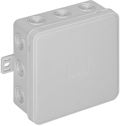 Miratic Abzweigdose Wasserdicht IP54 Verteilerdose Außen Wasserdicht mit 12 Gummidrüsen Abzweigdose Aufputz Robuste und Sichere Elektroinstallation für Außenbereiche (grau)