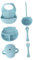 IWOWHERO Juego De Vajilla Infantil Plato y Cuenco Antiderrames Tazones Cuchara y Tenedor Babero Taza De Silicona