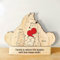 Drawelry Personalisiert Tierfamilie Holzpuzzle mit Namen Schnitzerei Skulptur Wald Wolf Fuchs Bär Kaninchen Welpe Katze Holzstatue Valentinstag Weihnachten Geschenk für Papa Mama Paar (Wolf)