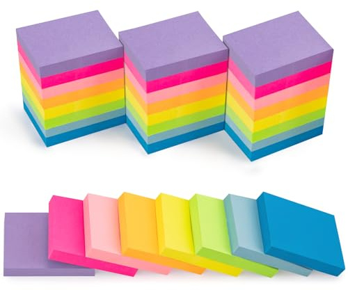 OWLKELA Haftnotizen 1800 Blatt, 38x51mm, 8 Farben, Bunte | Selbstklebende Haftnotizzettel, Repositionierbar, zum Markieren & Hervorheben, fuer Buero & Schule