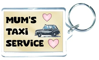 Decalarama Porte-clés cadeau maman - service de taxi maman - drôle mignon cadeau famille fantaisie, claire, S