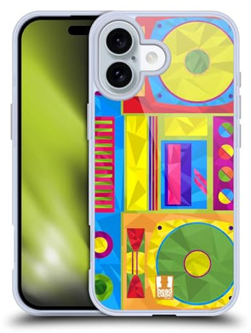 Head Case Designs Boombox Geometrische Gadgets Softgelhülle Kompatibel Mit Apple iPhone 16 Und Kompatibel Mit MagSafe Zubehör