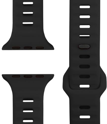NALIA Motion Silikon Armband für Apple Watch 38/40/41/42mm, Tiefschwarz | 38mm/40/41/42 Serie 10