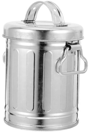SOIMISS Cenicero Vintage De Hierro Galvanizado Con Tapa Mini Cubo De Basura De Escritorio Papelera Decorativa Para Oficina Y Hogar Capacidad Amplia Y Diseño Retro