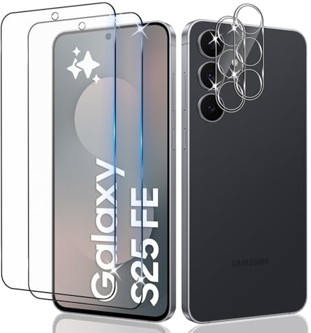 LiiLaa Matt Entspiegelte Schutzfolie für Samsung Galaxy S25 FE, 2+2 Stück Matte Gehärtete Glas Schutz Folie und Kameraschutz, Anti-Fingerabdruck, Blendfrei, Kratzfest, Entspiegelung