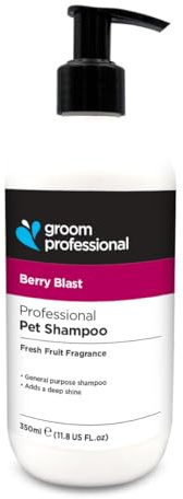 Groom Professional Berry Blast Hundeshampoo (350 ml) – 10 : 1 Formel mit Brombeer- & Himbeerextrakt, Reinigt und Pflegt Stumpfes Fell, Verleiht Glanz und Fruchtigen Duft, Produziert in UK