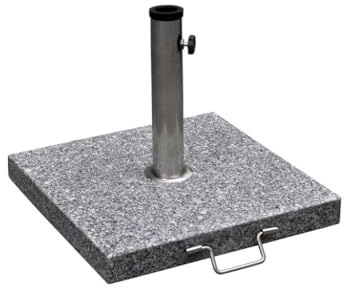 Pied de parasol en granit poli 30 kg avec roues + poignée 38 à 48 mm gris 2202026/2