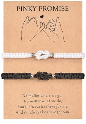 Vauki partnerarmband, Kabbala-rep lyckoarmband, handstickad amulett par gåva till vän flickvän, partnerarmband pararmband, smycken present till födelsedag jul