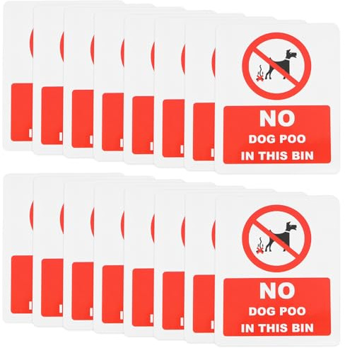 SG Store 16pcs 90mm x 110mm No Dog Poo in This Bin Stickers Waterproof Vinyl Decals