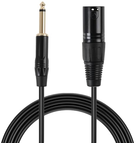 Klinke 6,3 TRS auf XLR Kabel 1M, Symmetrisches Klinkenkabel 6,3 TRS auf XLR Kabel, Professionelles Mikrofonkabel für Studio, Mischpult, Lautsprecher, Klinke auf XLR Verbindungskabel