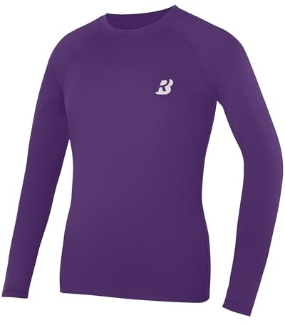 Roadbox Boys Long Sleeve Compression Shirt, Kids Base Layer, Quick Dry, Breathable Sports Top for PE, Football