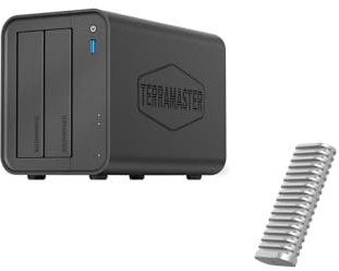 TERRAMASTER F2-425 NAS a 2 Alloggiamenti con D1 SSD NVMe da 10 Gbps, 4 GB di RAM, LAN 2,5 GbE, Server Multimediale per utenti Privati per l'archiviazione in Rete (Diskless)
