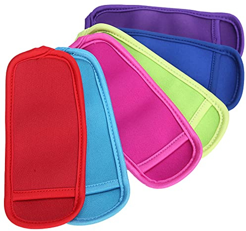 Qudinip Funda para Dulces de Hielo, 6 Unidades, Coloridas Bolsas de Neopreno para Dulces de Hielo para Fiestas y Picnics, Ecológicas y Duraderas, 15,5 X 6,5 Cm