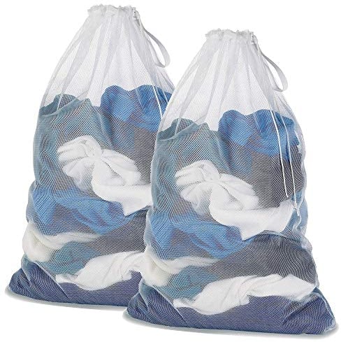 DoGeek – Bolso de ropa – Redes de lavado – para protèger los ropa lavadora en máquina – blanco (2 pcs), blanco