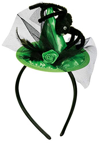 KarnevalsTeufel Haarreif mit Hexenhut in DREI Erwachsene Halloween Accessoire (Grün)