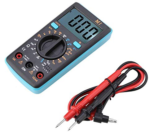M1 Digital Multimeter LCD Anzeige, mit Ohm Volt Ampere Spannung Tester, 13 × 7 × 3 cm (Blau)